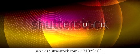 Vector blurred neon glowing circles with flowing and liquid light concept, energy magic fantastic background