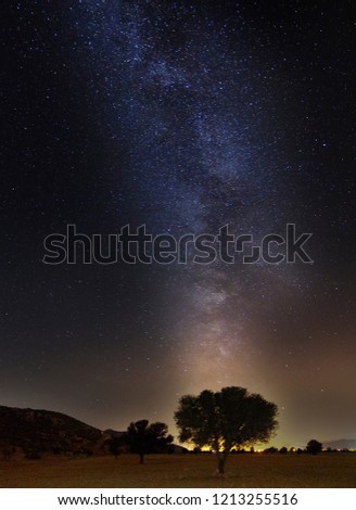 Photo of the Milky Way in the night and stars