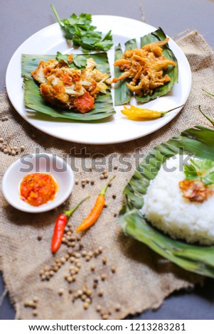 Ayam Geprek & Jamur Crispy, Indonesian Food Culinary
