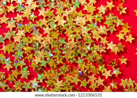 golden star on a red background