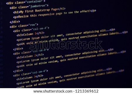 HTML and CSS code developing screenshot.