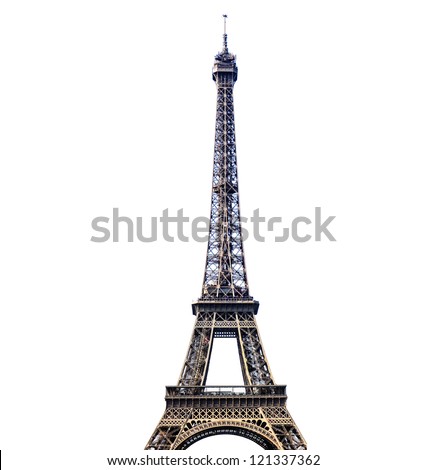 Eiffel tower isolated on white background