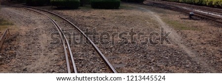 Alishan Forest Railway- train tracks outside the city. Royalty-Free Stock Photo #1213445524