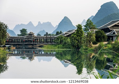 Guilin Lijiang Mountain Range. Located near Yangshuo County, Guilin City, Guangxi Province, 
China.