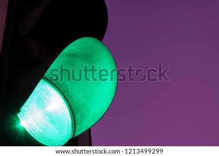 Traffic lights – green. Traffic lights with the green light lit.