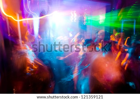 Party. Dancing people. A party in a night club.