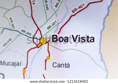 City of Boa Vista, capital of Roraima, Brazil (detail of a map)