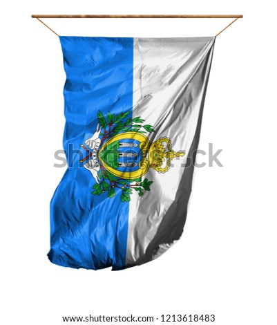 Flag of San marino. Isolated on a white background.