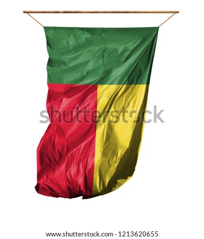 Flag of Benin. Isolated on a white background.