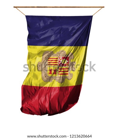 Flag of Andorra. Isolated on a white background.