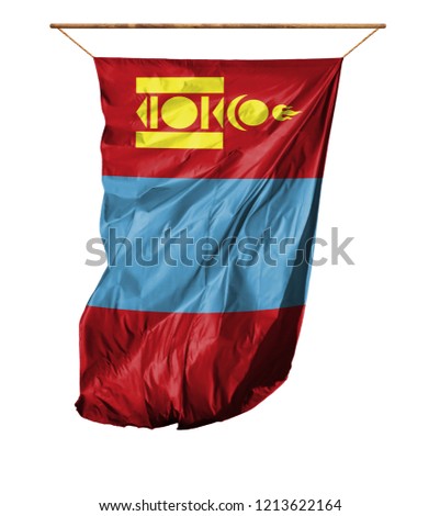 Flag of Mongolia. Isolated on a white background.
