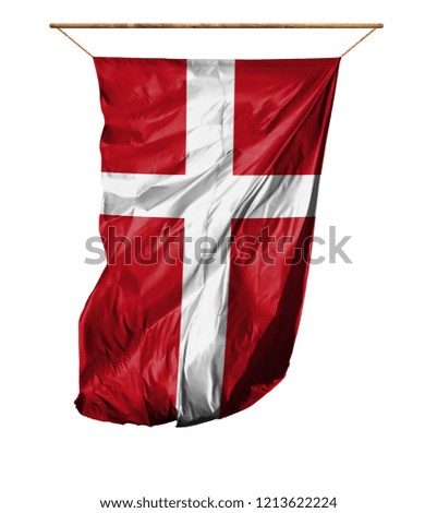 Flag of Denmark. Isolated on a white background.