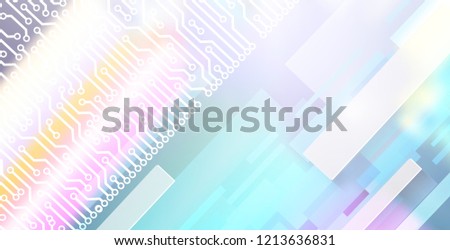 Abstract technology background with geometric forms. Including electronic elements and rectangles. Used a clipping mask.