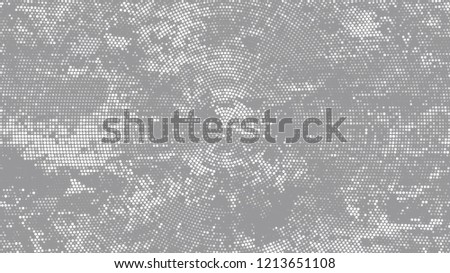 Distressed Grunge Dotted Texture. Cartoon Retro Vector Pattern. Faded Dyed Style Texture. White and Gray Monochrome Print Design Background.