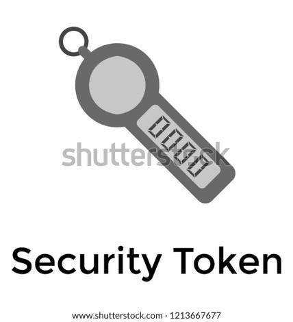 Barcode on a token, security token icon 