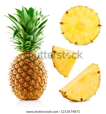 Pineapple isolated on white background. Pineapple collection. Royalty-Free Stock Photo #1213674871