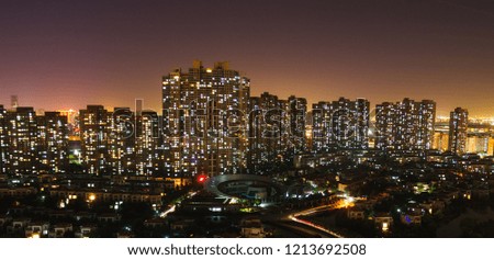 Night View of Chinese Typical Residential Buildings