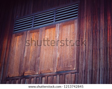 wood window and wall background. vintage exterior design