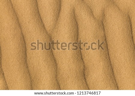Sand background, sandy waves on windy day on the beach or in desert, natural background