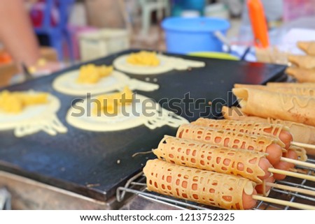 Tasty pancake at street food