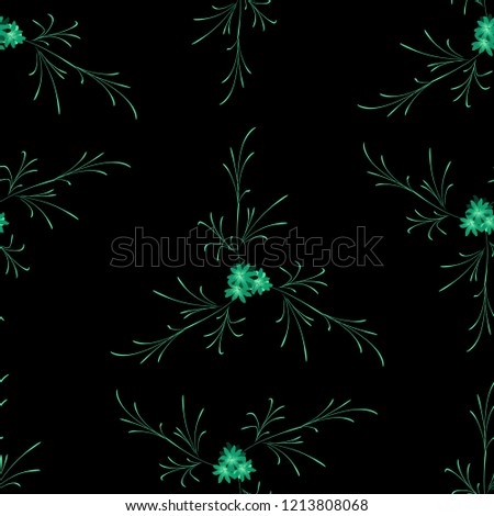 Little Floral Seamless Pattern with Cute Daisy Flowers. Feminine Rapport for Linen, Textile, Wallpaper in Trendy Liberty Style. Colorful Seamless Pattern with Tiny Flowers. Vector Background.