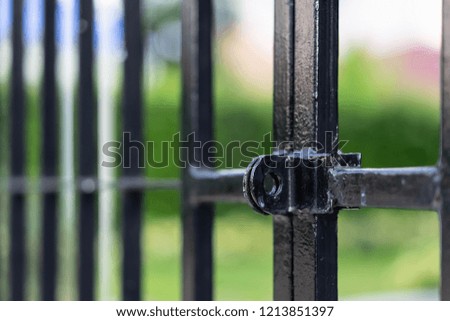 Door to lock the house. with steel black color