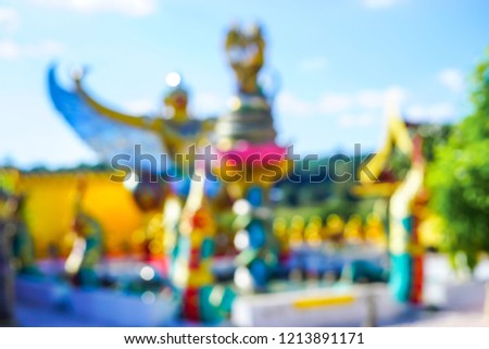 Garuda statue, Thai traditional mythology character. ,blur