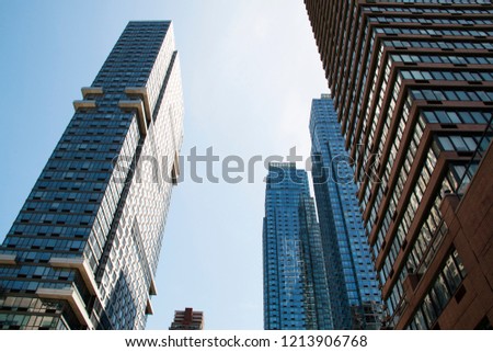 Skyscrapers in downtown Manhattan in New York City, USA