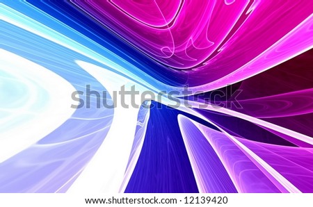 Pink-Blue abstract fractal on black background
