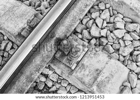 A railway in monochrome. Conceptual picture.