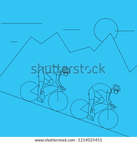 2 Cyclist Riding, Downhill