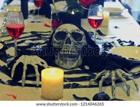 Halloween, decoration and scary concept