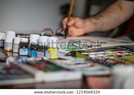 artist painting watercolour abstract 