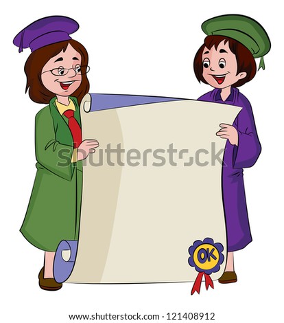 Certificate of Graduation, vector illustration