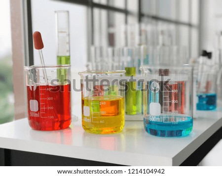 Glassware Laboratory scientist research background. Chemical and biochemistry background.
