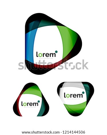 Set of geometric shape convergence logo icon templates
