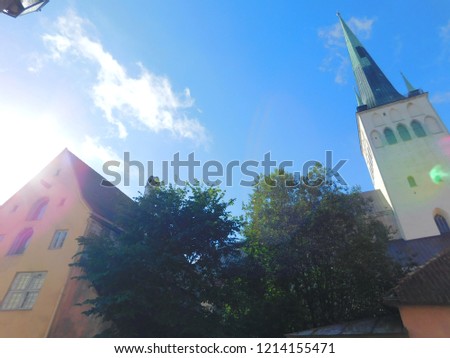 Sunny picture of St. Olaf's Church.
