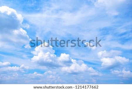 Beautiful sky gradient color from white to blue use for freshness background and wallpaper.