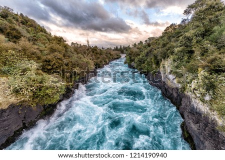 Power of Huka Falls, Taupo - New Zealand.