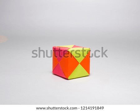 A STILL LIFE OF A PAPER BOX MADE WITH THE ART OF ORIGAMI 
