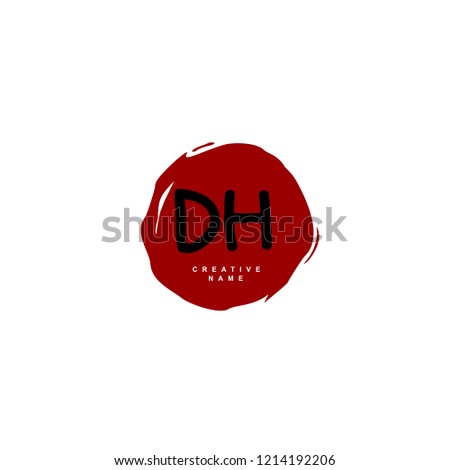 D H DH Initial abstract logo concept vector