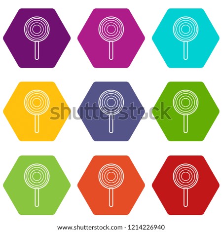Lollipop icons 9 set coloful isolated on white for web