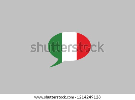 Italy speech bubble language symbol national flag country emblem icon