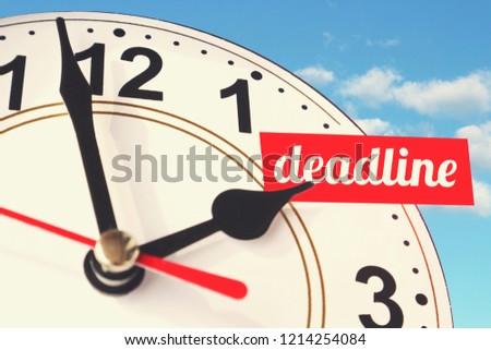 Hours indicate the inscription "deadline". Urgency concept.