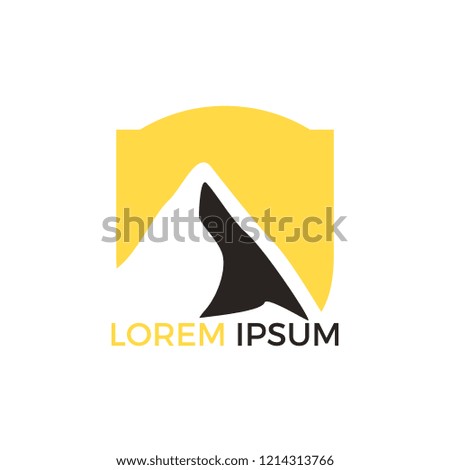 Mountain logo on a shield logo design. Mountain Logo Badge. mountain emblem logo