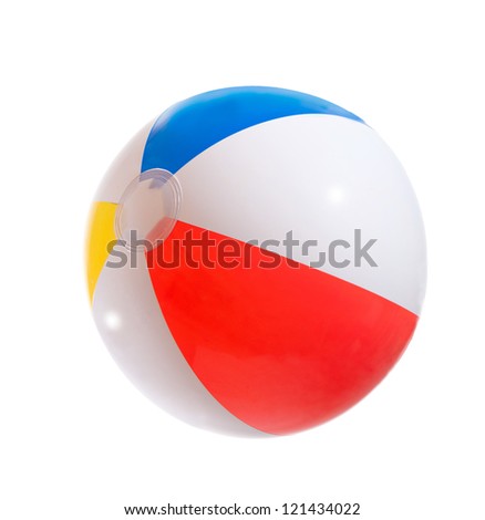 Multicolored beach ball. Isolation. Royalty-Free Stock Photo #121434022