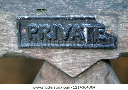 Old metal sign Private
