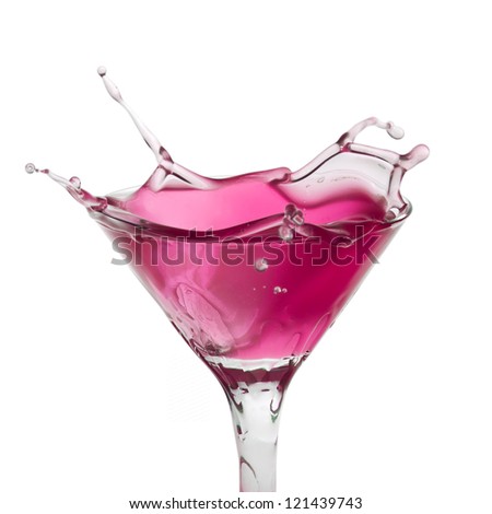 cocktail splash isolated on a white background
