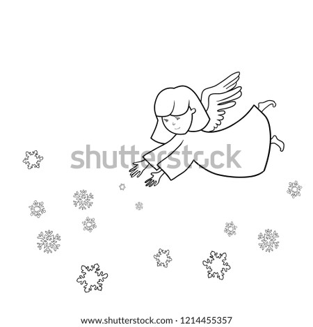 Set of vector black and white drawings on the theme of the celebration of Christmas and New Year