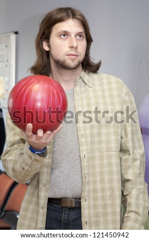 man at bowling  - portrait
